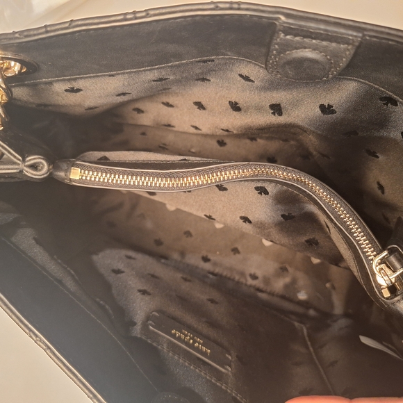 EUC Kate Spade Black Briar Lane Quilted Leather Convertible Bag w/Silver Chain - Picture 4 of 4